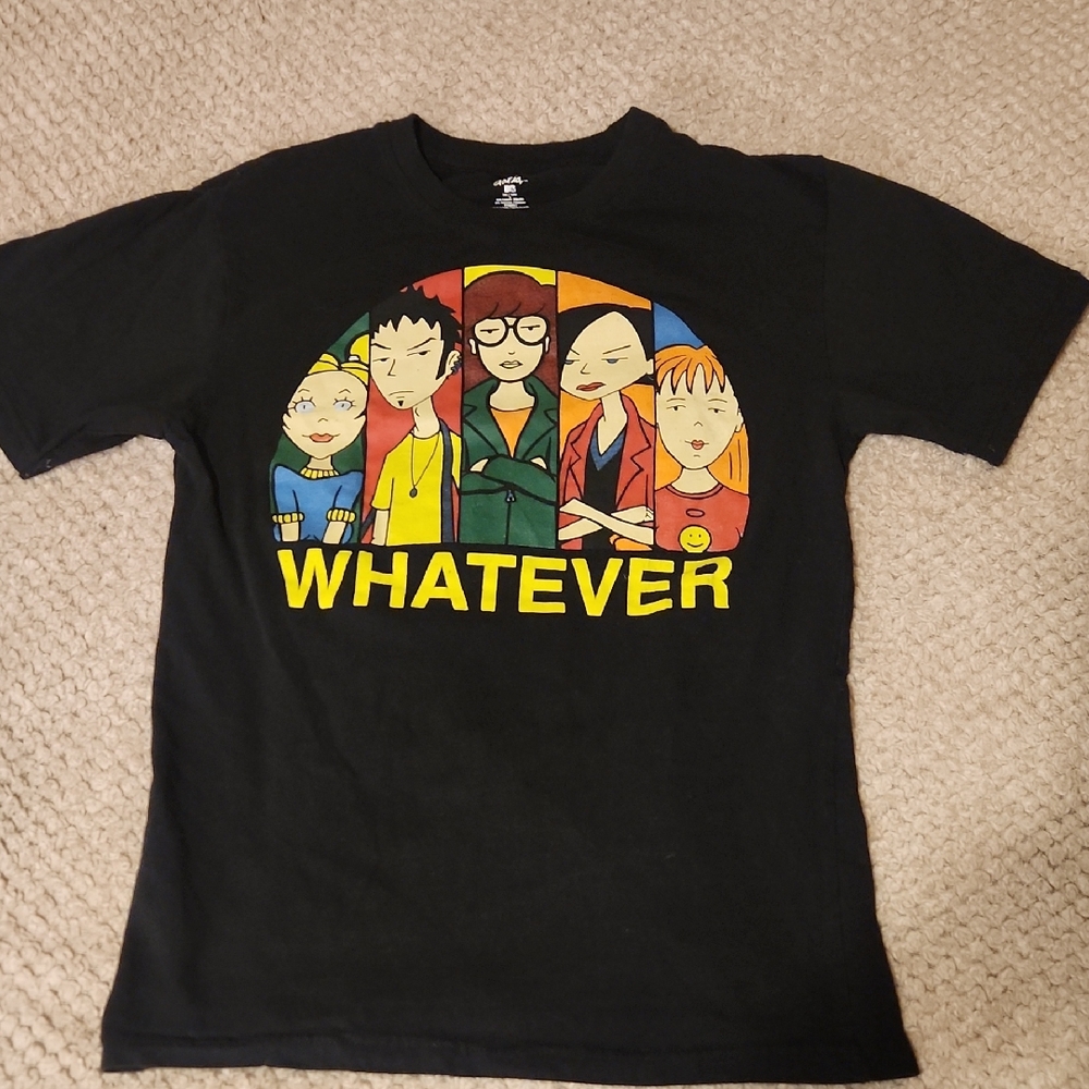 Daria Black and Yellow Cartoon Graphic Short Sleeve Tee